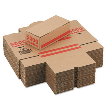 Iconex™ Corrugated Cardboard Coin Storage With Denomination Printed On Side, 10.94 X 5 X 30.38, Orange freeshipping - TVN Wholesale